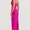 Nalini Fuchsia Stretch Mesh Maxi Kjoler