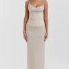 Nalini Sand Stretch Mesh Maxi-kjoler