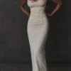 Nalini Sand Stretch Mesh Maxi-kjoler