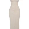 Nalini Sand Stretch Mesh Maxi-kjoler