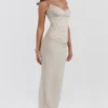 Nalini Sand Stretch Mesh Maxi-kjoler