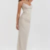 Nalini Sand Stretch Mesh Maxi-kjoler