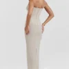 Nalini Sand Stretch Mesh Maxi-kjoler