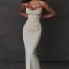 Nalini Sand Stretch Mesh Maxi-kjoler