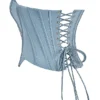 Nastassia Cool Blue Embellished Satin Korsetter