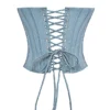 Nastassia Cool Blue Embellished Satin Korsetter