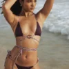 Naxos Prune vendbar halterneck-Bikinier-Topper