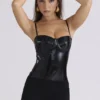 Noella svart latexkorsett-topper – begrenset utgave