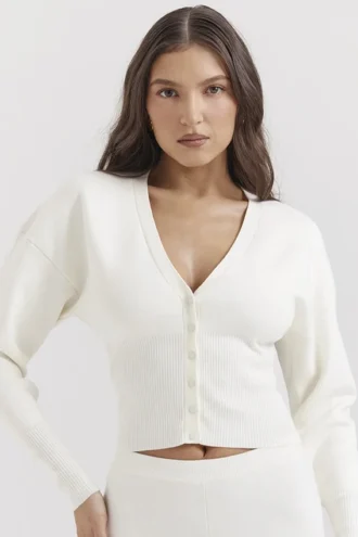 Noor Off White strikket cardigan