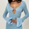 Noya Ocean Blue strikket minikjole