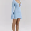 Noya Ocean Blue strikket minikjole