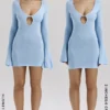 Noya Ocean Blue strikket minikjole