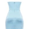 Odelle Ocean Blue stroppeløs minikjole