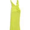 Olessia Acid Lime ryggløs halterneck-maxidress