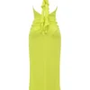 Olessia Acid Lime ryggløs halterneck-maxidress