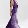 Olessia Orchid ryggløs halterneck-maxi-kjole