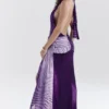Olessia Orchid ryggløs halterneck-maxi-kjole