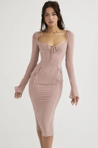 Ophelia Blush Cutout Midi-kjoler
