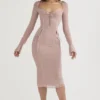 Ophelia Blush Cutout Midi-kjoler