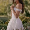 Ophelia hvit bomullsminikjole med Bloomers