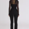 Orelia svart drapert mesh-bodys