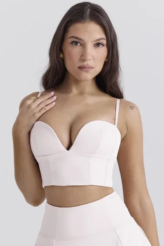 Pabla Ballerina Pink Cropped Bralette Topper