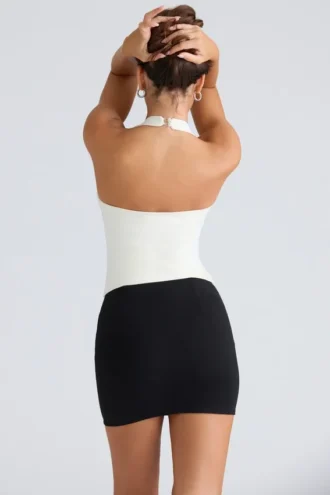 Peekaboo Ivory Halter Neck Korsetter Top