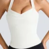 Peekaboo Ivory Halter Neck Korsetter Top