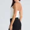 Peekaboo Ivory Halter Neck Korsetter Top