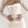 Perdita Ivory Metallic Jacquard-korsetter og Boleroer