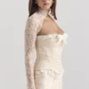 Perdita Ivory Metallic Jacquard-korsetter og Boleroer