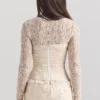 Perdita Ivory Metallic Jacquard-korsetter og Boleroer