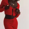 Perla Cherry ribbestrikket topp