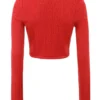 Perla Cherry ribbestrikket topp