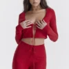 Perla Cherry ribbestrikket topp