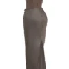 Persephone røykfarget stroppeløs korsetter-maxidress