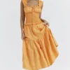Phedra Tangerine Shirred Sommerkjoler