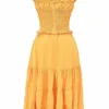 Phedra Tangerine Shirred Sommerkjoler