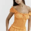 Phedra Tangerine Shirred Sommerkjoler