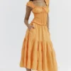 Phedra Tangerine Shirred Sommerkjoler