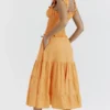 Phedra Tangerine Shirred Sommerkjoler