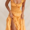 Phedra Tangerine Shirred Sommerkjoler