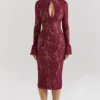 Pierette Berry Lace Midi-kjoler
