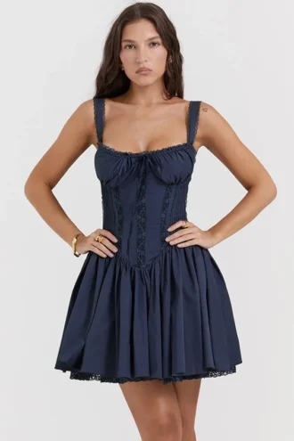 Pietra French Navy korsetterminikjole