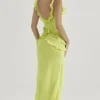 Pixie Lime Ruffle Maxi Kjoler