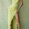 Pixie Lime Ruffle Maxi Kjoler