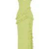 Pixie Lime Ruffle Maxi Kjoler