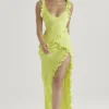 Pixie Lime Ruffle Maxi Kjoler