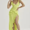 Pixie Lime Ruffle Maxi Kjoler