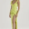 Pixie Lime Ruffle Maxi Kjoler